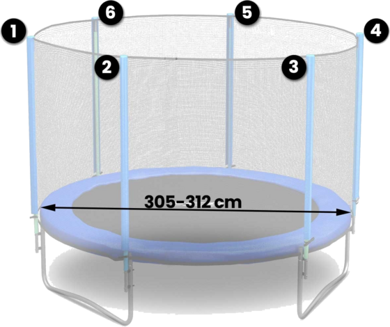 B2X Outdoor Trampoline Net 312cm 10ft Neo-sport på
