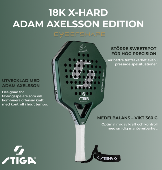 STIGA Padel Racket 18k X Hard Adam Edition Cybershape på