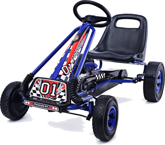 NORTHIX Pedal Gokart Racing Children's Car Pedal Vehicle Pedal Car Gocart Outside Seat Blue på