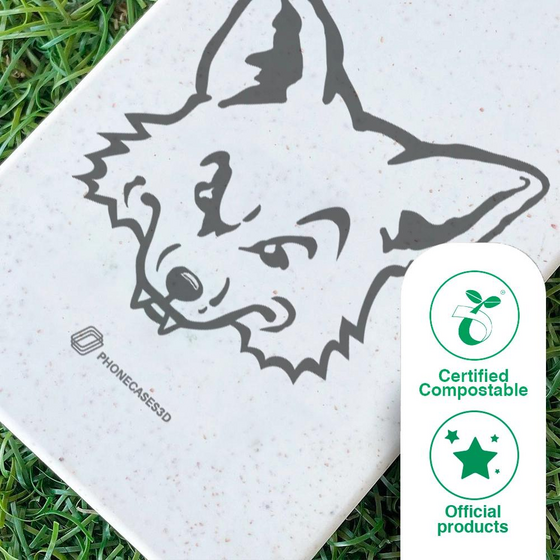 PHONECASES3D Pixbo Official Compostable Phone Case Design Grey på