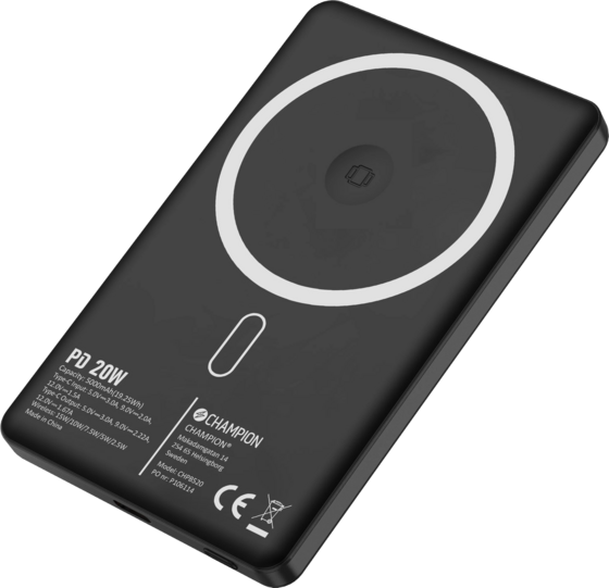 CHAMPION NORDIC Powerbank 5000mah Magsafe-kompatibel 20w Pd på