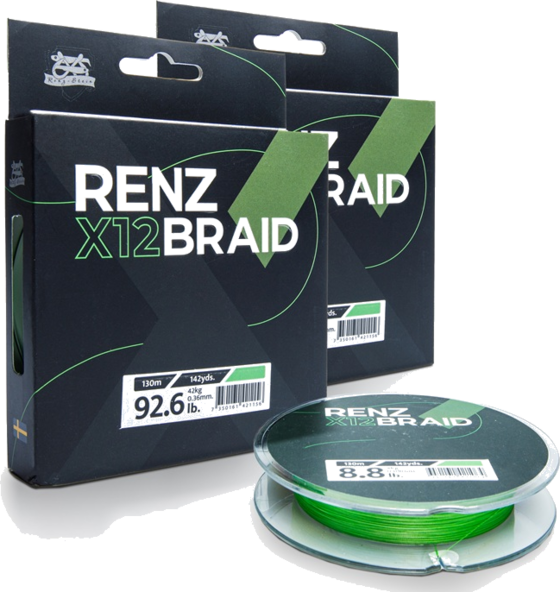 RENZ-STEIN Renz-stein Renz Braid X12 Fluo Green 130m 0,10mm 8kg på