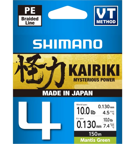 SHIMANO Shimano Line Kairiki 4 150m 0.13mm 7.4kg M Green på