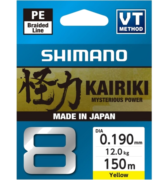 SHIMANO Shimano Line Kairiki 8 150m 0.19mm 12.0kg Yellow på