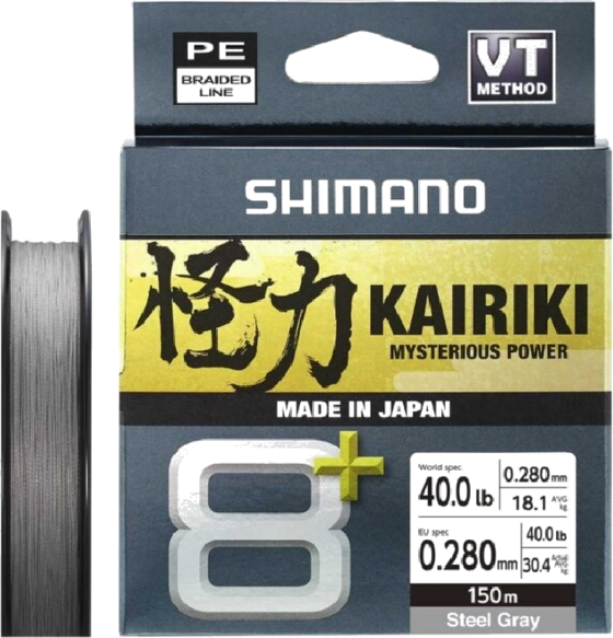 SHIMANO Shimano Line Kairiki 8+ 150m 0.28mm 30.4kg Grey på
