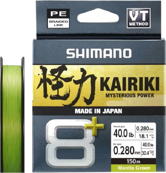 SHIMANO Shimano Line Kairiki 8+ 150m 0.28mm 30.4kg M Green på