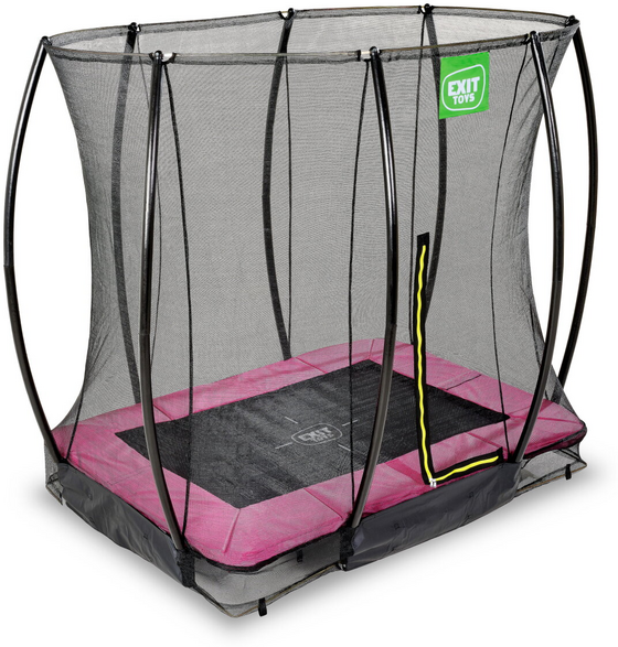 EXIT Silhouette Nedgrävd Studsmatta 153x214cm Med Skyddsnät - Rosa på