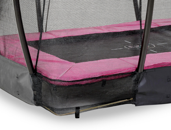 EXIT Silhouette Nedgrävd Studsmatta 153x214cm Med Skyddsnät - Rosa på