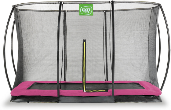 EXIT Silhouette Nedgrävd Studsmatta 214x305cm Med Skyddsnät - Rosa på