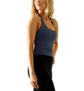 OYOJ Silkshape Halterneck Top - Navy på