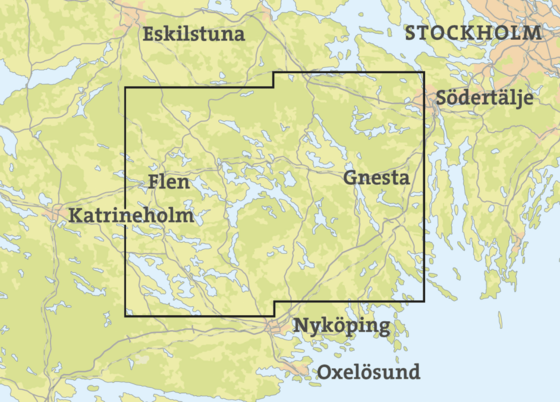 CALAZO Skridskokarta Båven, Marvikarna Yngern 1:50 000 på