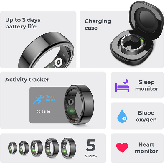 KSIX Smart Ring Saturn på
