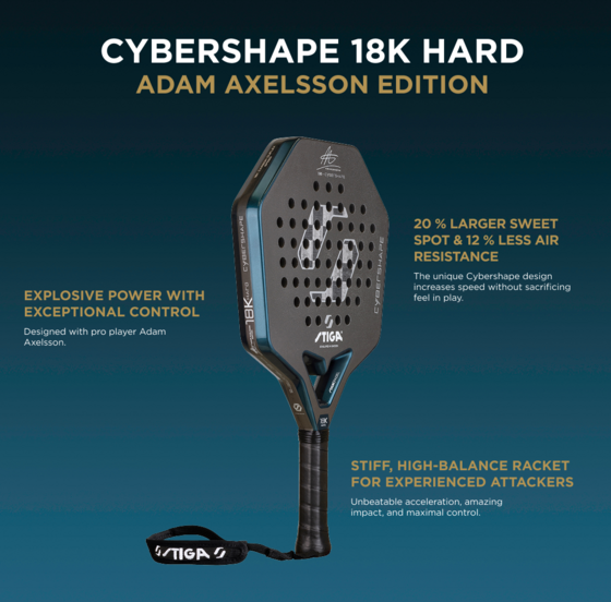 STIGA Stiga Padel Racket Cybershape 18k Hard Adam Axelsson Edition på