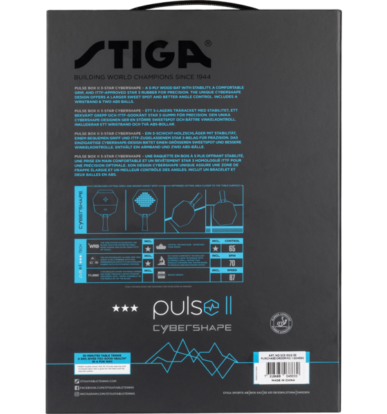 STIGA Stiga Pingis Set Pulse Box Ii 3-star Cybershape på