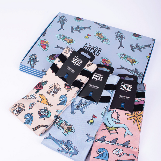 AMERICAN SOCKS Stinky Surfer - Giftbox på