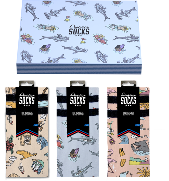 AMERICAN SOCKS Stinky Surfer - Giftbox på