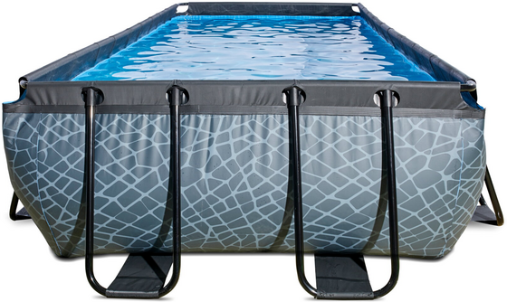 EXIT Stone Pool 400x200x100cm Med Sandfilterpump - Grå på