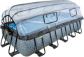 EXIT Stone Pool 540x250x122cm Med Sandfilterpump Och Tak Och Värmepump - Grå på