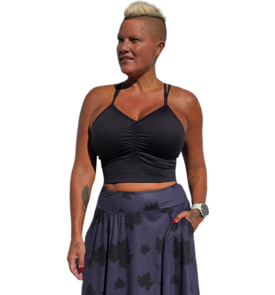 SHE DID Svart Sport-bh Med Tunna Band på