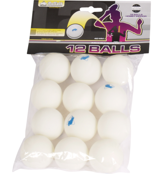 BUFFALO Table Tennis Balls Buffalo Hobby Celluloid-free 12pcs. på