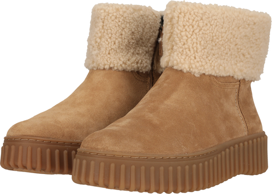 CLARKS Torhill Turn Ljus Tan Med Foderade Linjer på