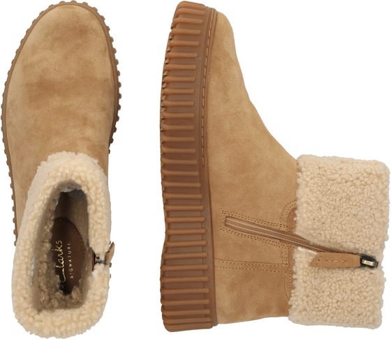 CLARKS Torhill Turn Ljus Tan Med Foderade Linjer på