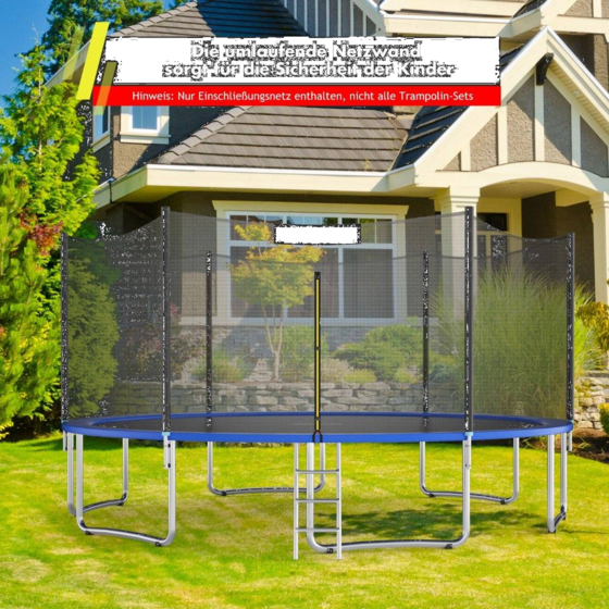 NORTHIX Trampoline Safety Net For Garden Trampolines Replacement Net On The Outside With Zipper And Buckles på
