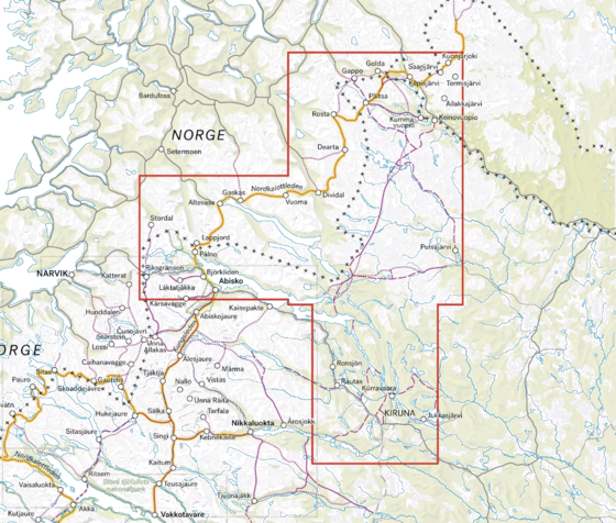 CALAZO Treriksröset, Abisko Kiruna 1:100 000 på