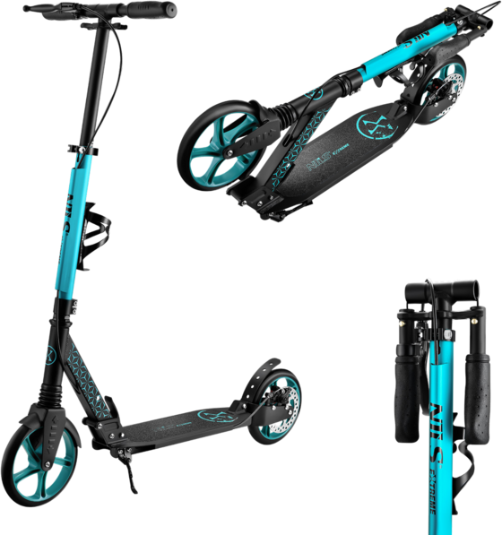 NORTHIX Turquoise Kick Scooter, Adjustable Height, Foldable Design på