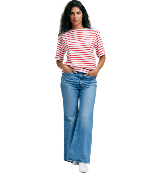 EMMAMALENA Tuva T-shirt Stripe White Red på