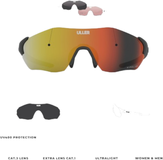 ULLER Uller® Unisex Running Sports Sunglasses With Uv400 Interchangeable Lenses på