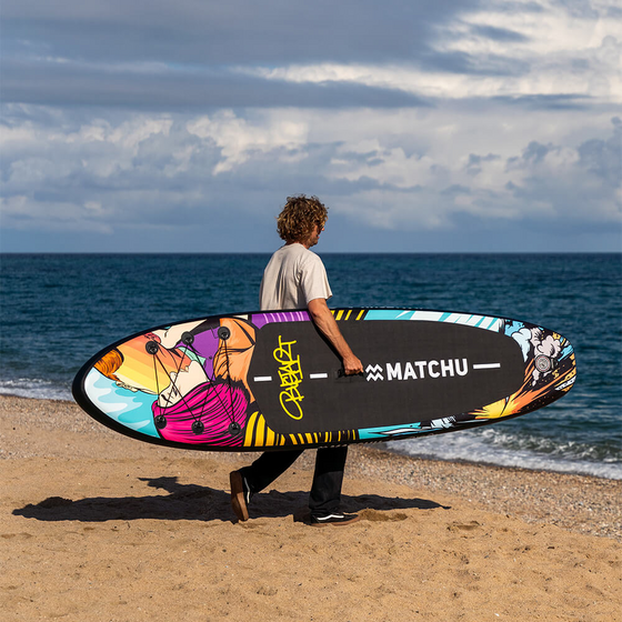 MATCHU SPORTS Uppblåsbar Sup Bräda Bustart 320x81x15cm - Upp Till 150kg - Stand Up Paddle Board på