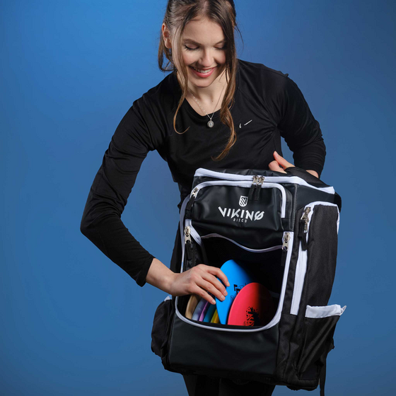 VIKING DISCS Viking Discs Tour Bag Disc Golf Backpack - Black/lime på