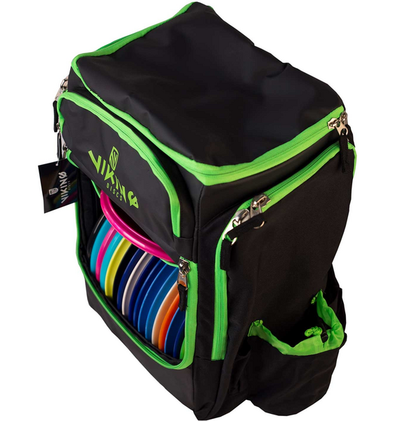 VIKING DISCS Viking Discs Tour Bag Disc Golf Backpack - Black/lime på