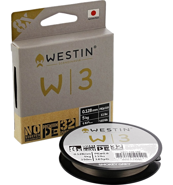 WESTIN Westin W3 8 Braid Smokey Grey 150m 0,205mm 10,1kg på