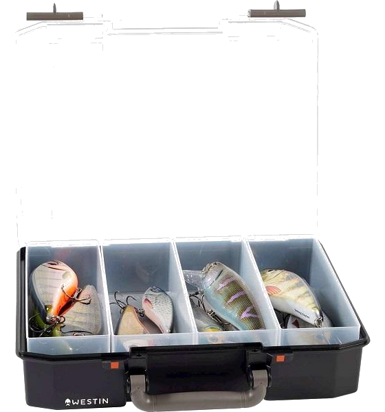 WESTIN Westin W6 Lure Vault 79x337x278 Incl. 4 Inserts Black/clear på