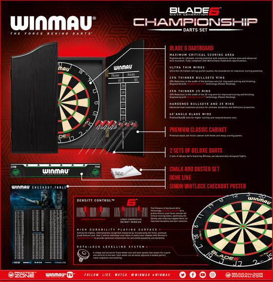 WINMAU Winmau Blade 6 Championship Dart Set på