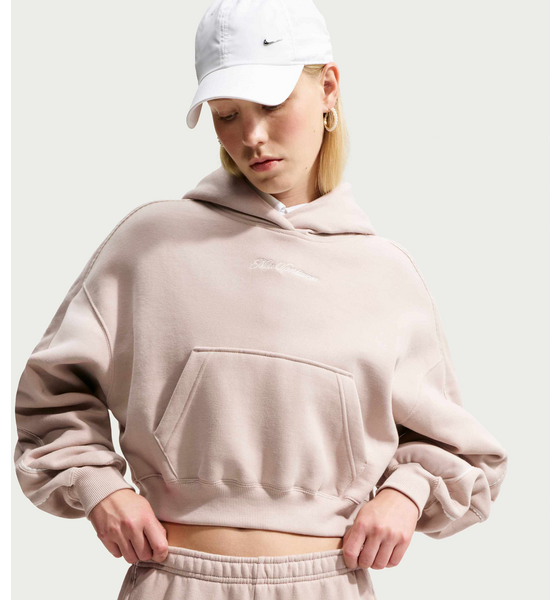 NIKE Women's Cropped Pullover Hoodie Studio Fleece Medium Weight 'graphic Pack' på