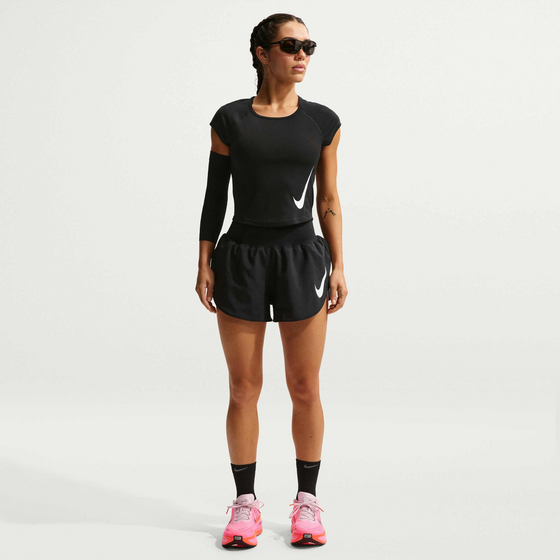 NIKE Women's Dri-fit Mid-rise Brief-lined Running Shorts Tempo Flow Swoosh på