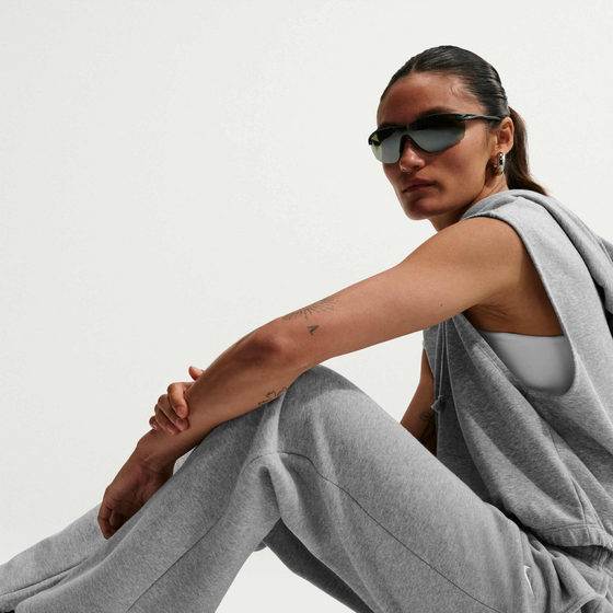 NIKE Women's Mid-rise Open-hem Trousers Studio Fleece Medium Weight på
