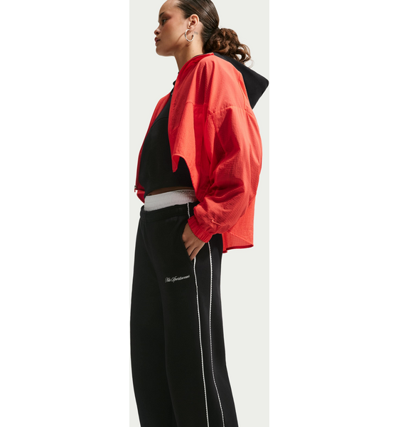 NIKE Women's Mid-rise Wide-leg Trousers Studio Fleece Medium Weight 'graphic Pack' på