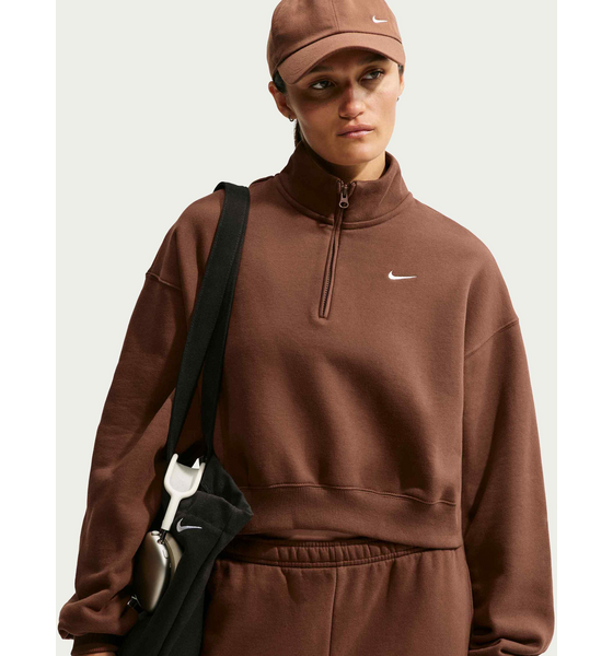 NIKE Women's Oversized 1/4-zip Cropped Top Studio Fleece Medium Weight på