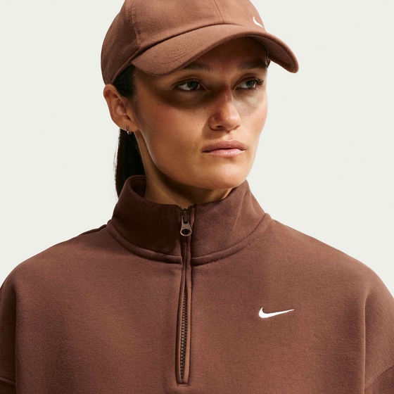NIKE Women's Oversized 1/4-zip Cropped Top Studio Fleece Medium Weight på