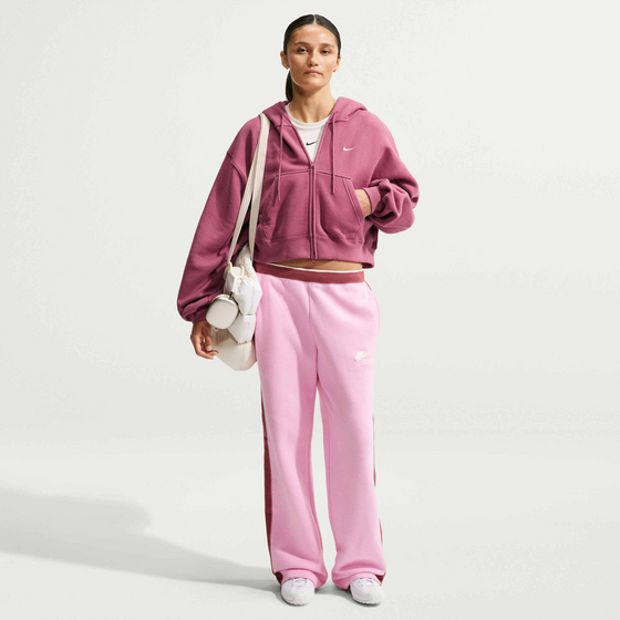 NIKE Women's Oversized Full-zip Cropped Hoodie Studio Fleece Medium Weight på