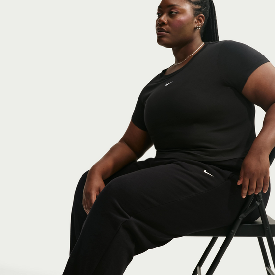 NIKE Women's Oversized High-rise Cuffed Trousers Studio Fleece Medium Weight på