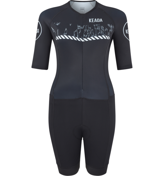 KEADA SPORTS Womens Sleeved Trisuit - Signal Two på