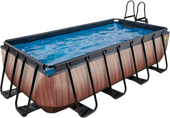 EXIT Wood Pool 400x200x100cm Med Filterpump - Brun på