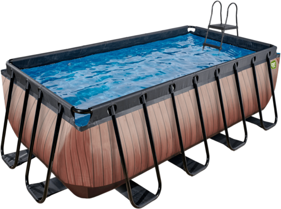 EXIT Wood Pool 400x200x122cm Med Filterpump - Brun på