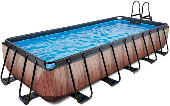 EXIT Wood Pool 540x250x100cm Med Sandfilterpump - Brun på