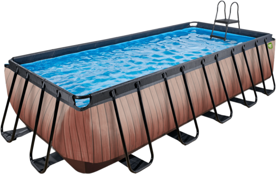 EXIT Wood Pool 540x250x122cm Med Sandfilterpump - Brun på